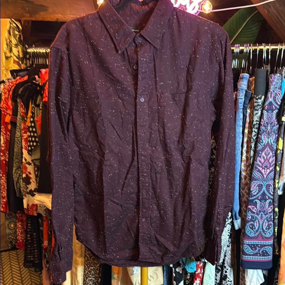 Club Monaco Purple Casual Button Down Shirt